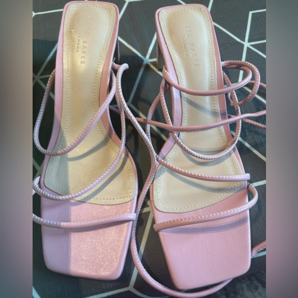 Ted Baker Ankle Wrap Heels - Pink - Picture 3 of 6
